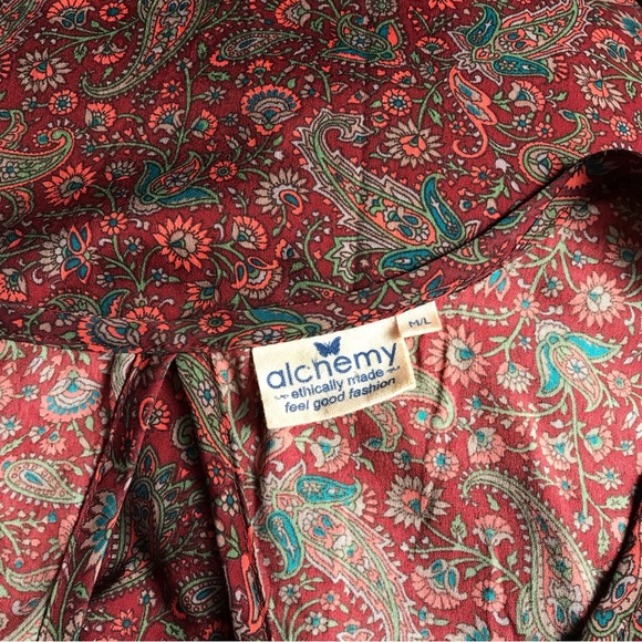 Alchemy Mumu Style Bohemian Scarf Top or Mini Dress, M/L - Picture 8 of 14